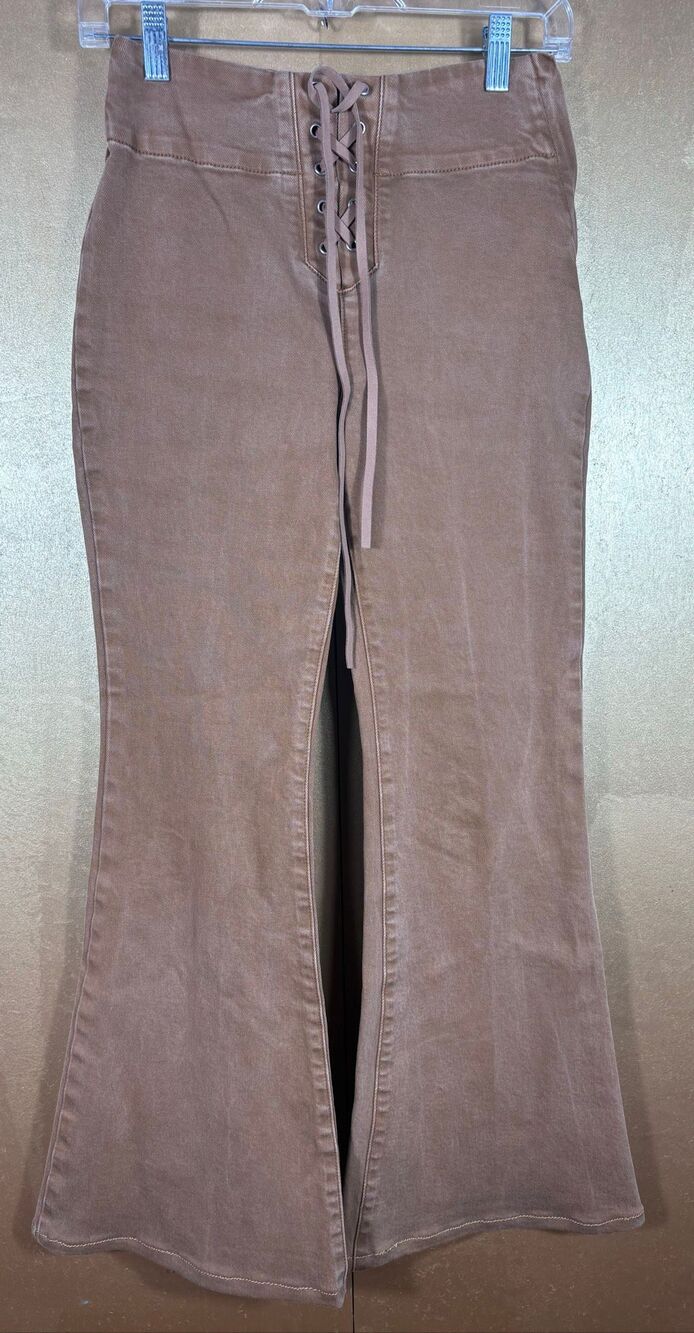 Avec Les Filles lace up front flare denim jeans size 24